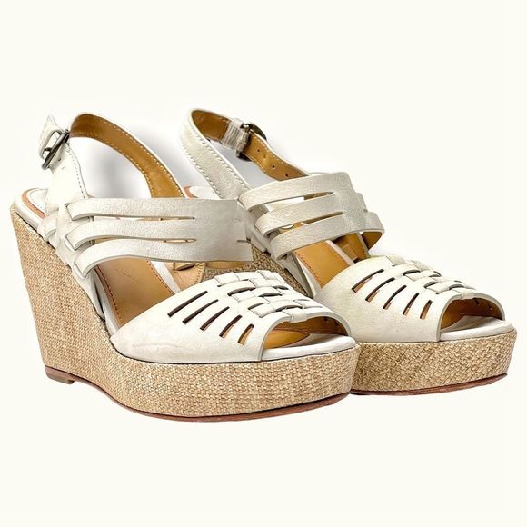 Trask 'Willow' Leather Platform Wedge Sandal - Picture 3 of 16